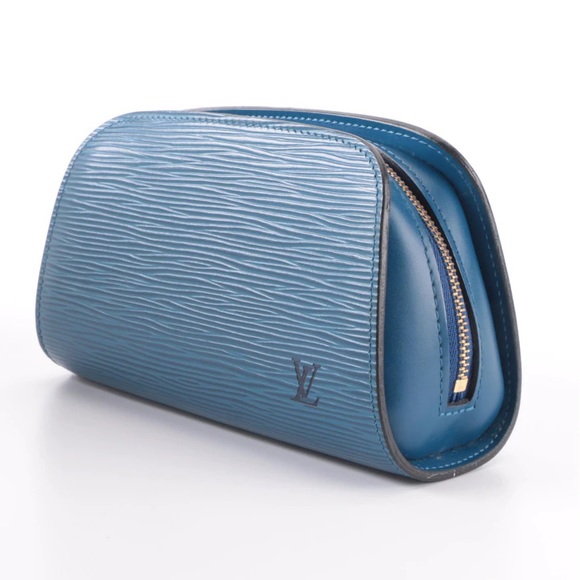 Louis Vuitton Dauphine Cosmetic Pouch in Toledo Blue Epi and Smooth Leather - Picture 2 of 7
